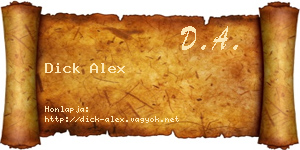 Dick Alex névjegykártya